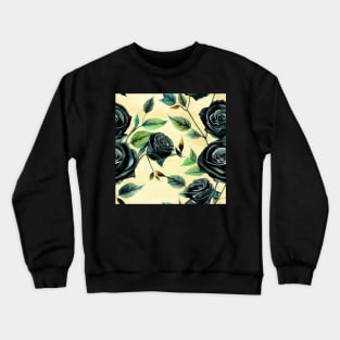 Black rose watercolor rose Crewneck Sweatshirt